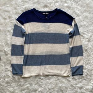 NWT Marled Reunited Clothing Blue Striped Sweater Size Medium